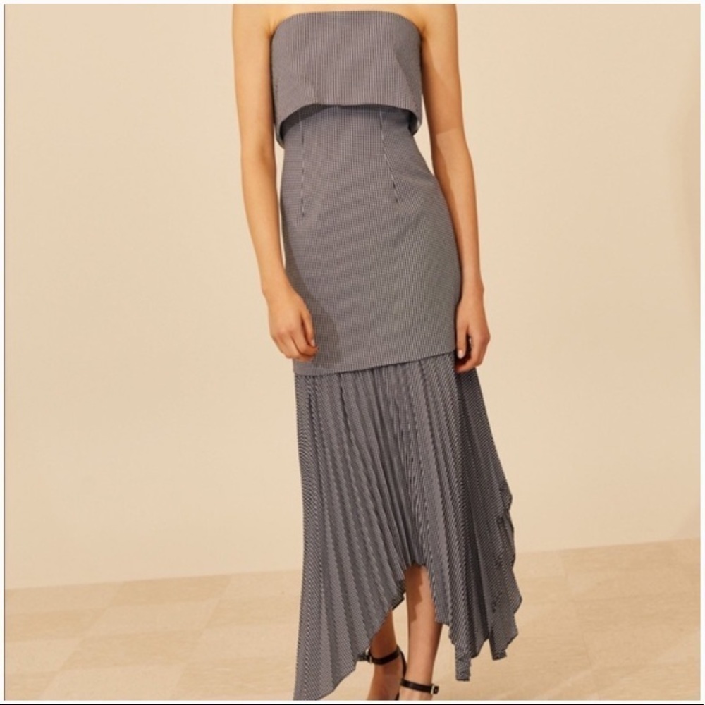 C/MEO Collective strapless check print midi dress new w tags women’s XL